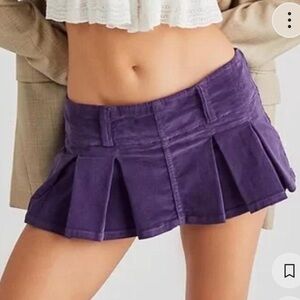 Free people Purple corduroy mini skirt